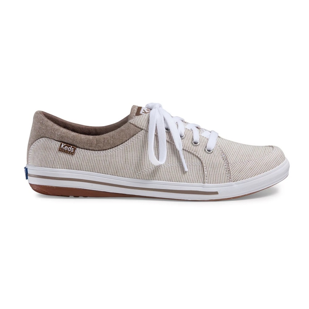 KEDS Vollie Women's Ortholite Chambray Railroad Stripe Fashion Sneaker size 6.5